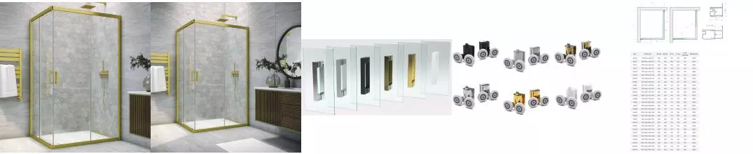 Душевой угол-ограждение «Vegas Glass» ZA-F Novo h2000 110/85 прозрачное/золото матовое без поддона универсальный Душевой угол-ограждение «Vegas Glass» ZA-F Novo h2000 110/85 прозрачное/золото матовое без поддона универсальный