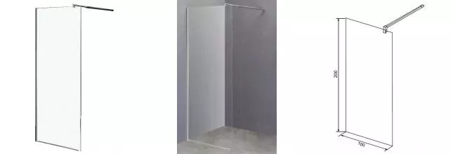 Душевая перегородка «Loranto» Sunway CS-L1020 Walk-in 100/200 прозрачная/хром универсальная Душевая перегородка «Loranto» Sunway CS-L1020 Walk-in 100/200 прозрачная/хром универсальная