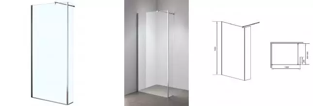 Душевая перегородка «Loranto» CS-L801 Walk-in 140/195 прозрачная/хром универсальная Душевая перегородка «Loranto» CS-L801 Walk-in 140/195 прозрачная/хром универсальная