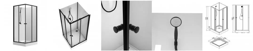 Душевая кабина «Loranto» Neo CS-21801 100/100 низкий поддон прозрачная/белая без крыши