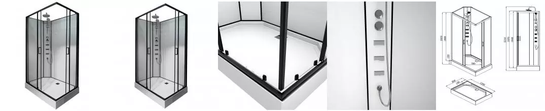 Душевая кабина «Loranto» Neo CS-21813 120/80 низкий поддон прозрачная/белая без крыши с гидромассажем левая