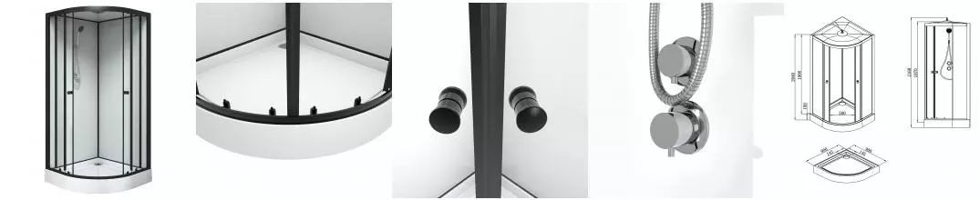 Душевая кабина «Loranto» Neo CS-22109 90/90 низкий поддон прозрачная/белая