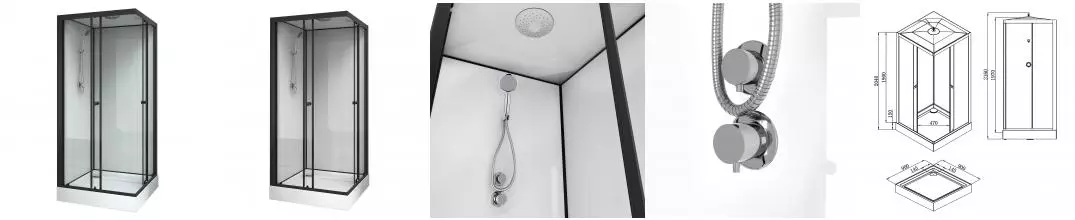 Душевая кабина «Loranto» Neo CS-22110 90/90 низкий поддон прозрачная/белая