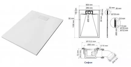 Душевой поддон «WasserKRAFT» Main 41T14 110/80 низкий стеклопластик прямоугольный белый Душевой поддон «WasserKRAFT» Main 41T14 110/80 низкий стеклопластик прямоугольный белый
