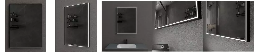 Зеркало «Esbano» ES-3803 HDB 60/80 с подсветкой и подогревом матовое чёрное