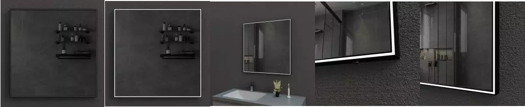 Зеркало «Esbano» ES-3803 TDB 80/80 с подсветкой и подогревом матовое чёрное