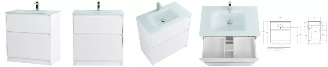 Тумба с раковиной «Belbagno» Kraft 80 (81/46-BL) Bianco Opaco