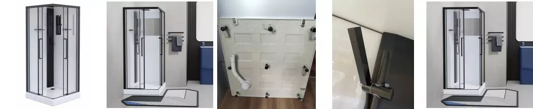 Душевая кабина «Esbano» ESM-90CKR 90/90 низкий поддон прозрачная/белая