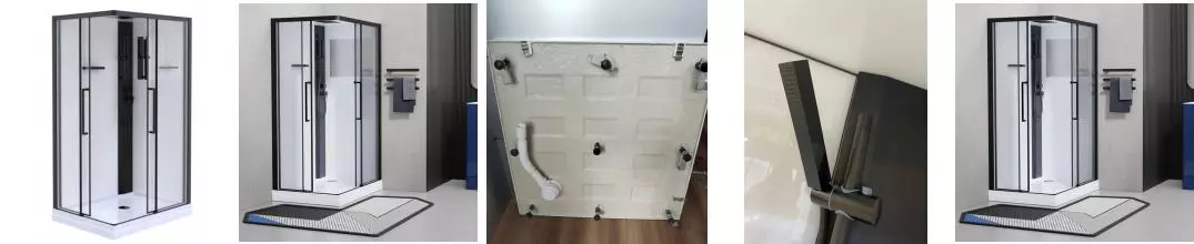 Душевая кабина «Esbano» ESM-129CKR (Left) 120/90 низкий поддон прозрачная/белая с крышей без гидромассажа без электрики левая(ESKM129CKRL)