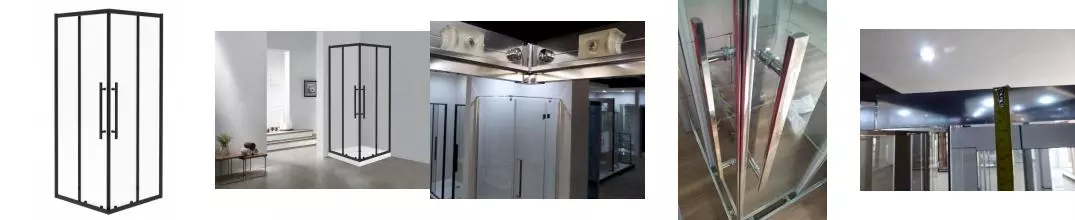 Душевой угол-ограждение «Esbano» Flex ESF-100KV-В 100/100 прозрачный/чёрный без поддона