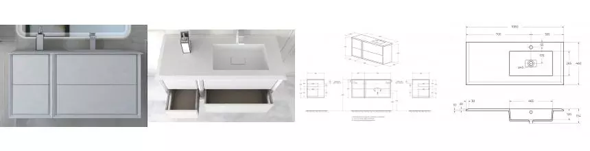 Тумба с раковиной «Cezares» Bellagio 70 (50214 106/46-R) подвесная Bianco opaco Тумба с раковиной «Cezares» Bellagio 70 (50214 106/46-R) подвесная Bianco opaco