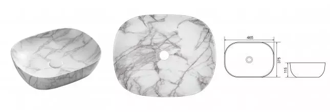 Раковина «Azario» 46/37 AZ-2185- M819 фаянсовая белая Раковина «Azario» 46/37 AZ-2185- M819 фаянсовая белая