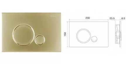 Кнопка смыва «Belbagno» Sfera BB018-SR-ORO золото
