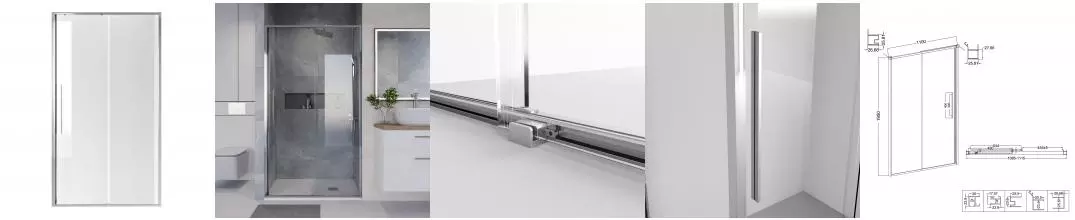 Душевая дверь «Niagara» Nova NG-64-11А 110/195 прозрачная/хром универсальная Душевая дверь «Niagara» Nova NG-64-11А 110/195 прозрачная/хром универсальная