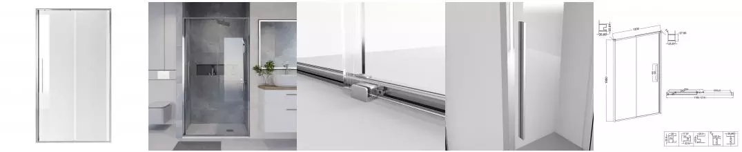 Душевая дверь «Niagara» Nova NG-64-13А 130/195 прозрачная/хром универсальная