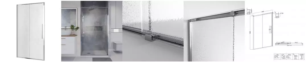 Душевая дверь «Niagara» Nova NG-65-14CH 140/195 шиншилла/хром левая