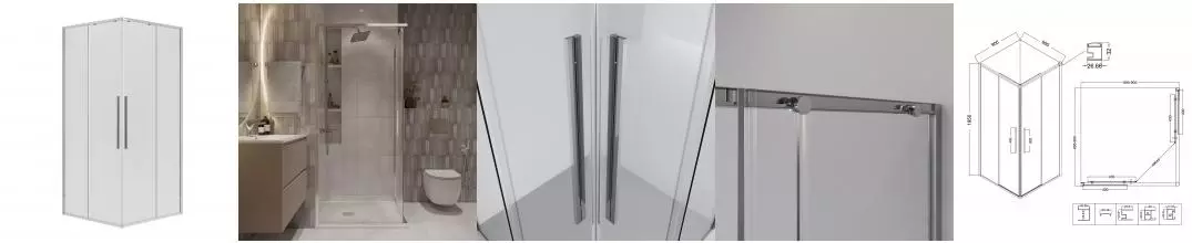 Душевой угол-ограждение «Niagara» Nova NG-6623-34 90/90 квадратный прозрачный/хром без поддона Душевой угол-ограждение «Niagara» Nova NG-6623-34 90/90 квадратный прозрачный/хром без поддона