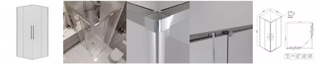 Душевой угол-ограждение «Niagara» Nova NG-6624-34 100/100 квадратный прозрачный/хром без поддона Душевой угол-ограждение «Niagara» Nova NG-6624-34 100/100 квадратный прозрачный/хром без поддона