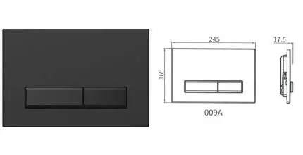 Кнопка смыва «Urbatec» F6MB пластик чёрная матовая