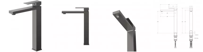 Смеситель для раковины «Cezares» SLIDER-LC-GM-W0 оружейная сталь Смеситель для раковины «Cezares» SLIDER-LC-GM-W0 оружейная сталь