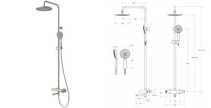 Душевая система «Cezares» STYLUS-CVD-IN сатин Душевая система «Cezares» STYLUS-CVD-IN сатин