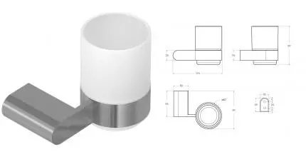 Стакан для зубных щёток «Cezares» STYLUS-TUMS-IN на стену сатин Стакан для зубных щёток «Cezares» STYLUS-TUMS-IN на стену сатин