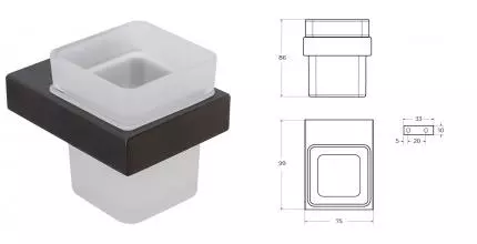 Стакан для зубных щёток «Cezares» SLIDER-TUMS-GM на стену оружейная сталь Стакан для зубных щёток «Cezares» SLIDER-TUMS-GM на стену оружейная сталь