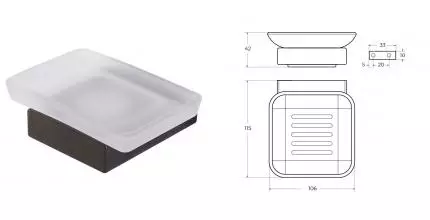 Мыльница «Cezares» SLIDER-SODS-GM на стену оружейная сталь
