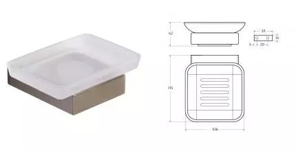 Мыльница «Cezares» SLIDER-SODS-IN на стену сатин Мыльница «Cezares» SLIDER-SODS-IN на стену сатин