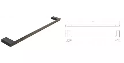 Полотенцедержатель «Cezares» SLIDER-TH-60-GM на стену оружейная сталь