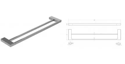 Полотенцедержатель двойной «Cezares» SLIDER-THD-60-IN на стену сатин Полотенцедержатель двойной «Cezares» SLIDER-THD-60-IN на стену сатин