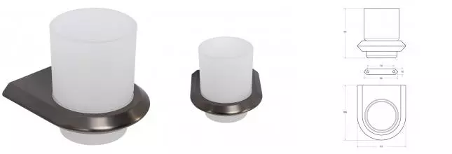 Стакан для зубных щёток «Cezares» LINER-TUMS-GM на стену оружейная сталь