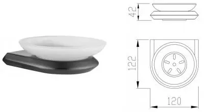 Мыльница «Cezares» LINER-SODS-GM на стену оружейная сталь