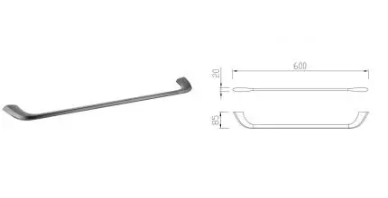 Полотенцедержатель «Cezares» LINER-TH-60-GM на стену оружейная сталь