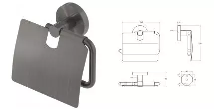 Держатель для туалетной бумаги «Cezares» RELAX-PH-GM на стену оружейная сталь Держатель для туалетной бумаги «Cezares» RELAX-PH-GM на стену оружейная сталь