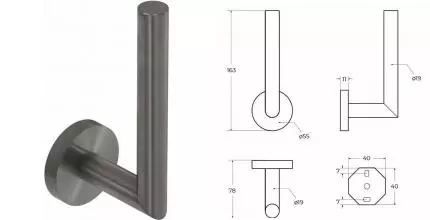 Держатель для туалетной бумаги «Cezares» RELAX-PHV-GM на стену оружейная сталь Держатель для туалетной бумаги «Cezares» RELAX-PHV-GM на стену оружейная сталь
