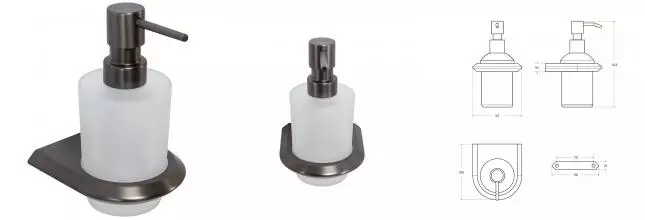 Дозатор для мыла «Cezares» LINER-SOIS-V-GM на стену оружейная сталь
