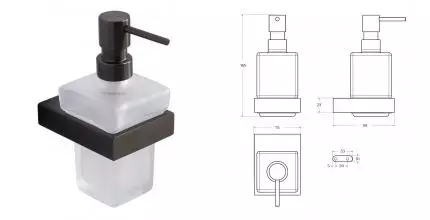 Дозатор для мыла «Cezares» SLIDER-SOIS-V-GM на стену оружейная сталь