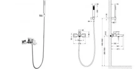 Смеситель для ванны «Акватек» Либра AQ1649CR хром