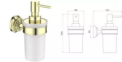 Дозатор для мыла «Акватек» Классик AQ4505PG на стену полированное золото