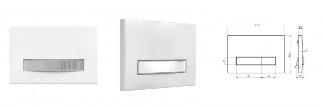 Кнопка смыва «Berges Wasserhaus» Atom Line 049232 белая/хром глянец Кнопка смыва «Berges Wasserhaus» Atom Line 049232 белая/хром глянец