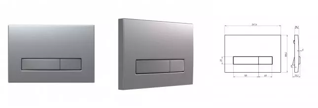 Кнопка смыва «Berges Wasserhaus» Atom Line 049230 матовый хром