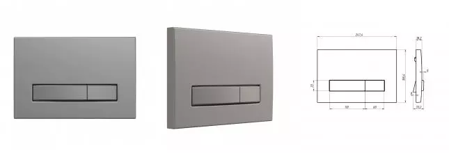 Кнопка смыва «Berges Wasserhaus» Atom Line 049229 матовый никель