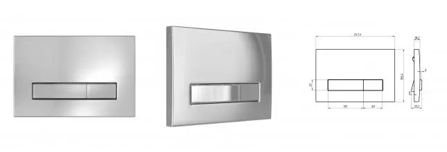 Кнопка смыва «Berges Wasserhaus» Atom Line 0489228 хром глянец