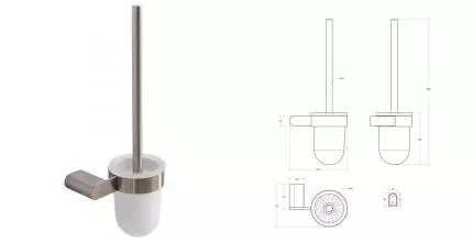 Ёршик для унитаза «Cezares» STYLUS-TBS-V-IN на стену сатин Ёршик для унитаза «Cezares» STYLUS-TBS-V-IN на стену сатин
