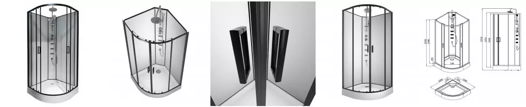 Душевая кабина «Loranto» Neo CS-21811 100/100 низкий поддон прозрачная/белая без крыши с гидромассажем