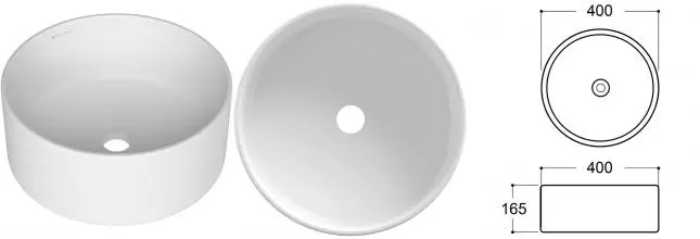 Раковина «Aqueduto» Espiral 40/40 ESP0120 фаянсовая белая матовая