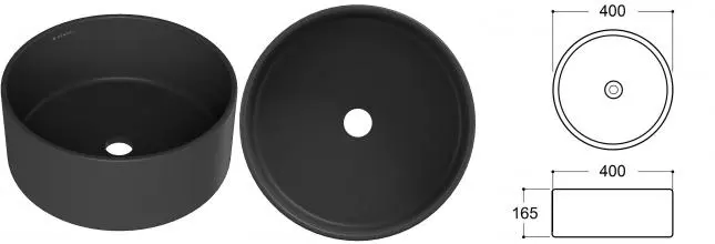 Раковина «Aqueduto» Espiral 40/40 ESP0140 фаянсовая черная матовая