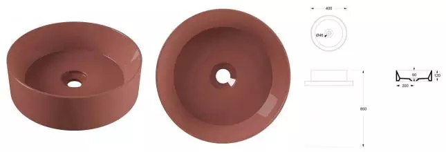 Раковина «Alice» Spy 40/40 фаянсовая табаско