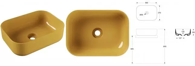 Раковина «Alice» Unica 50/37 фаянсовая мед